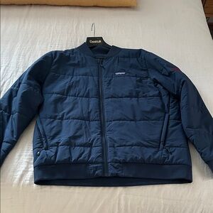 Patagonia Men’s Navy Quilted Puffer Bomber Jacket